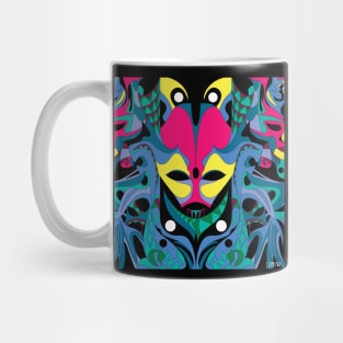 alien carnival monster mask ecopop art Mug